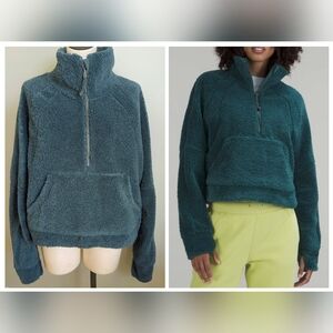 Lululemon Scuba Oversized Cropped Sherpa Fleece Funnel 1/2 Zip Pullover XL XXL